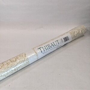 Thibaut Tulsi Block Wallpaper Tan White Paisley T-64187 Washable 60.75 Sq Ft